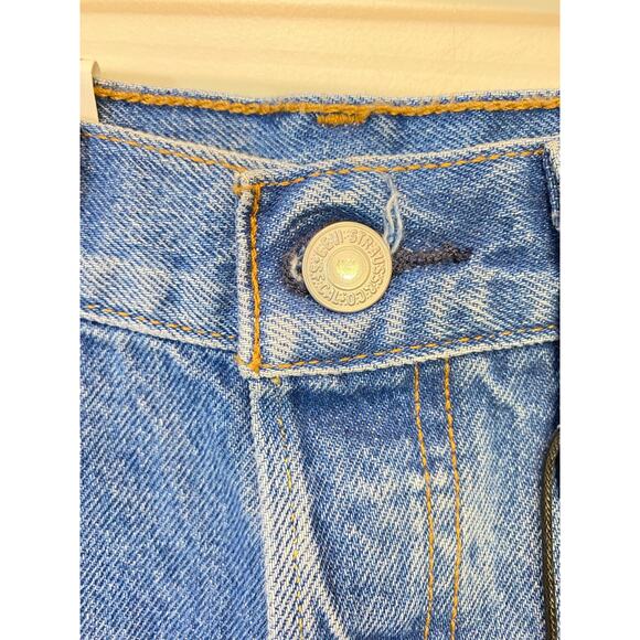 NWT Premium Big  E Raw Hem Shorts Button Fly High Rise Distressed Festival 28 - Picture 9 of 14